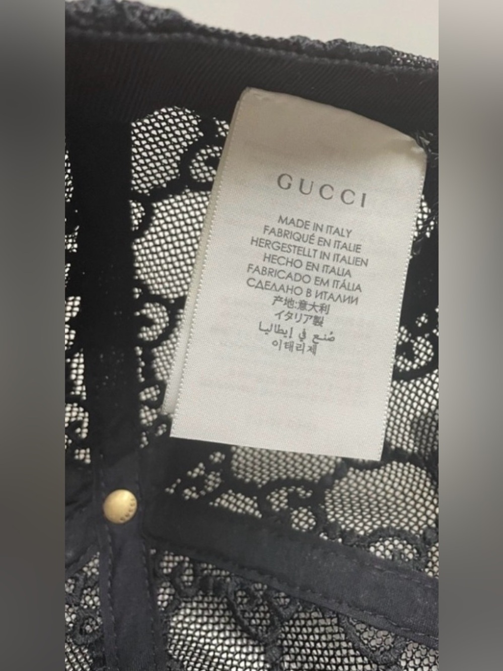 Gucci Mesh Lace Embroidered Baseball Hat Cap Size M - Picture 5 of 6